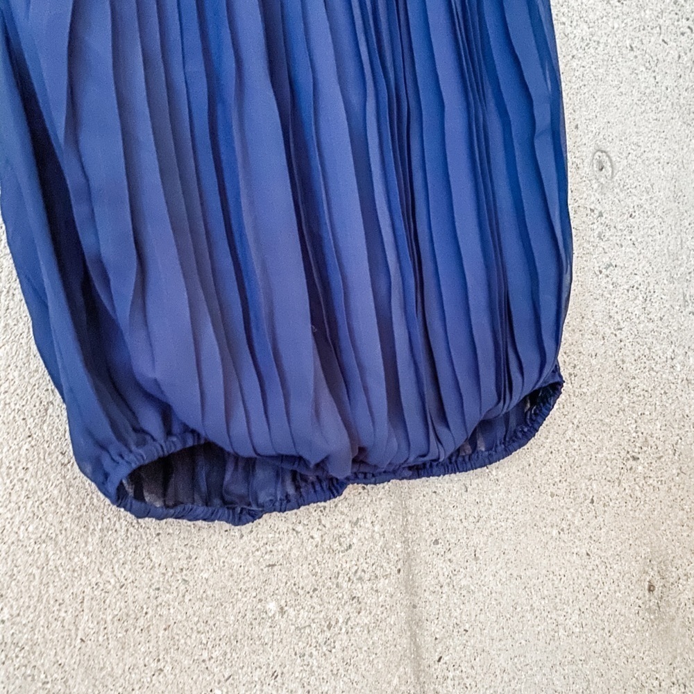 Max Studio Royal Blue Pleated Blouse - Picture 5 of 9